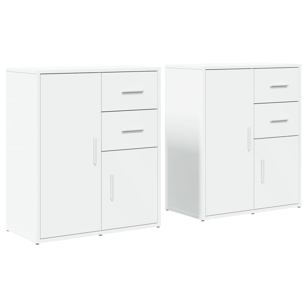 skænke 2 stk. 60x31x70 cm konstrueret træ hvid