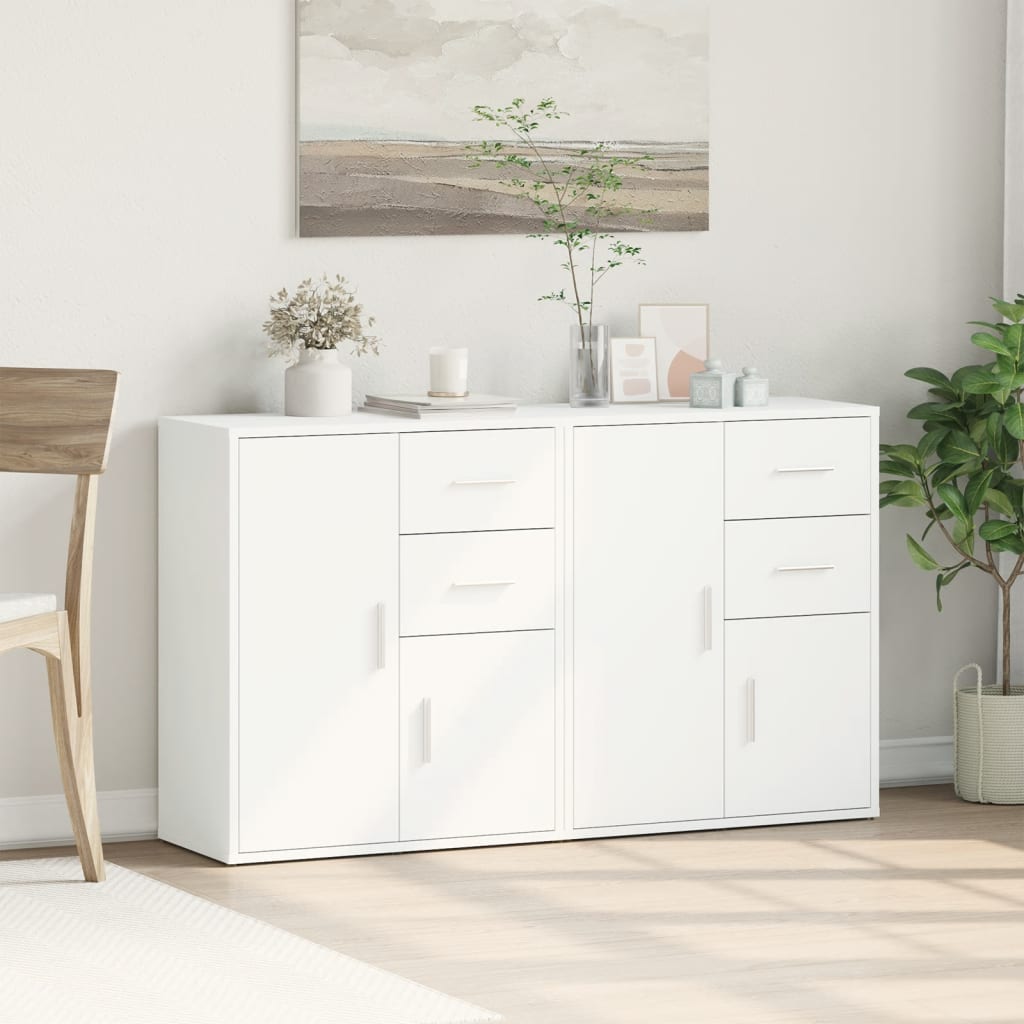 skænke 2 stk. 60x31x70 cm konstrueret træ hvid