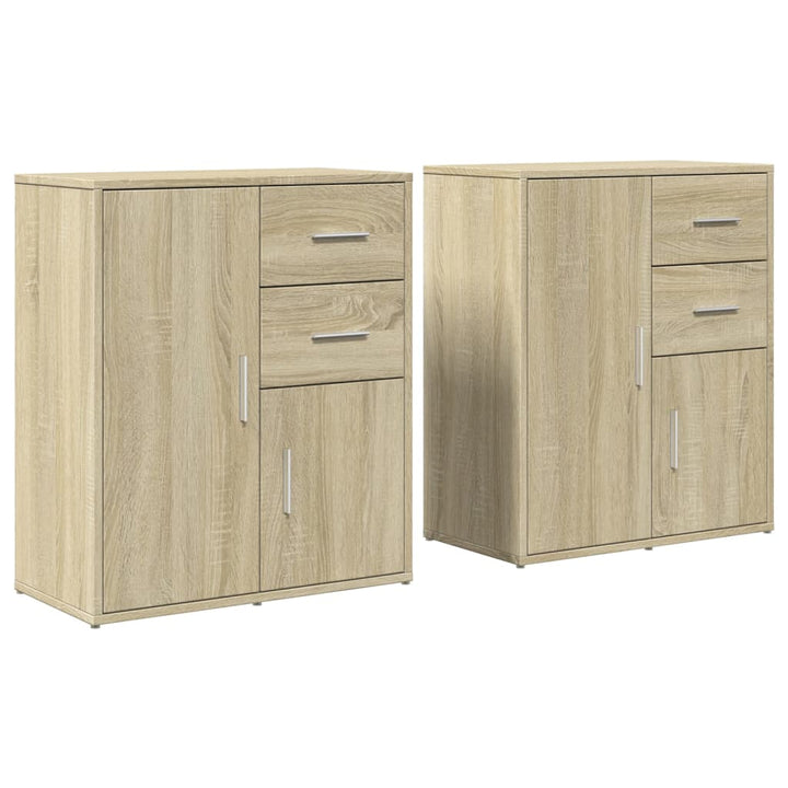 skænke 2 stk. 60x31x70 cm konstrueret træ sonoma-eg