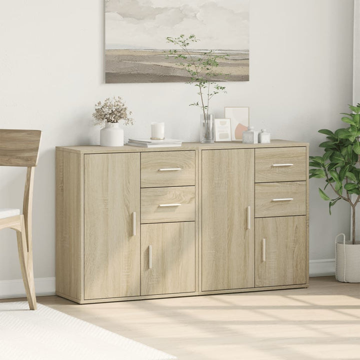 skænke 2 stk. 60x31x70 cm konstrueret træ sonoma-eg
