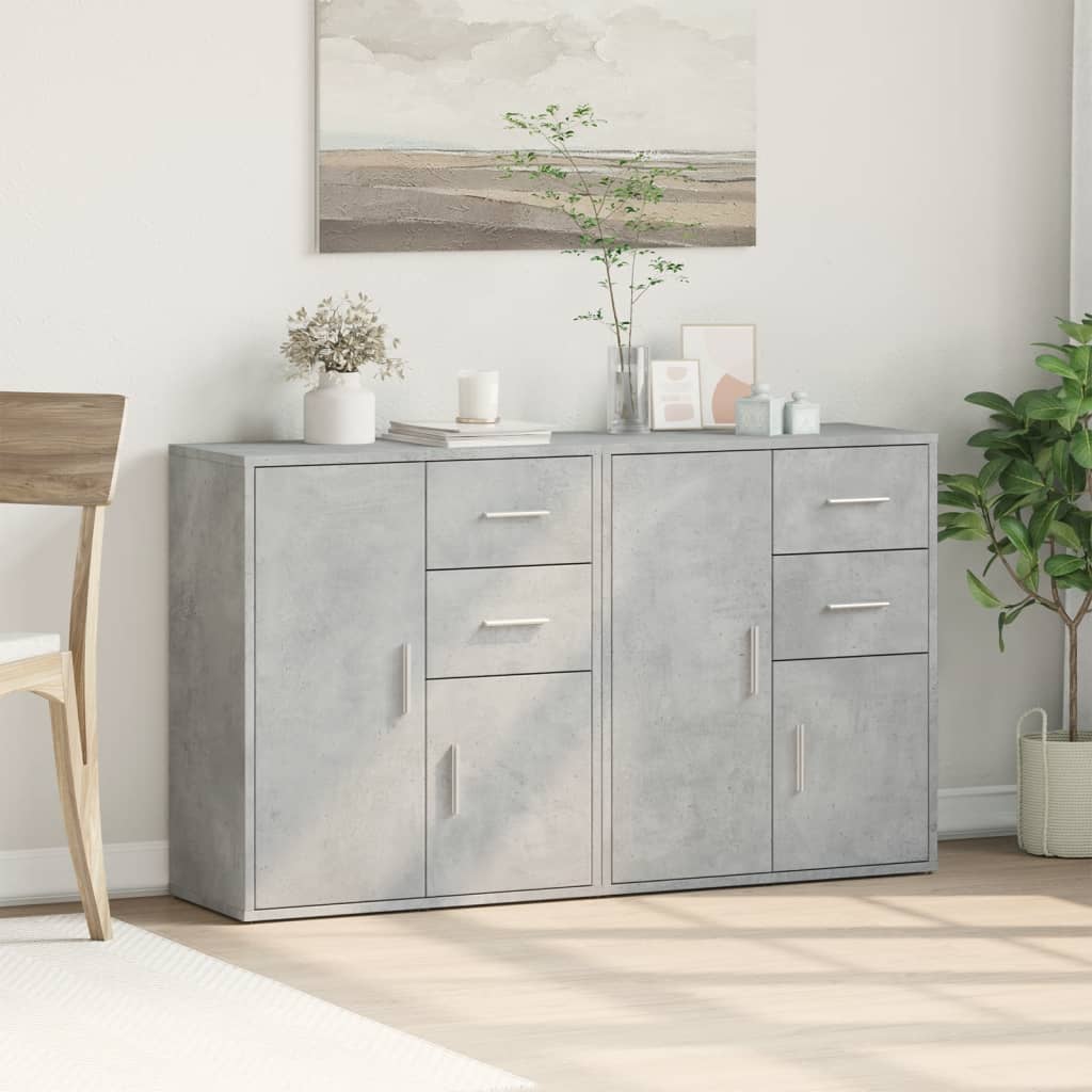 skænke 2 stk. 60x31x70 cm konstrueret træ betongrå