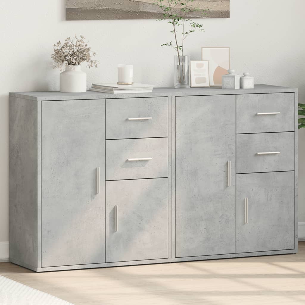 skænke 2 stk. 60x31x70 cm konstrueret træ betongrå