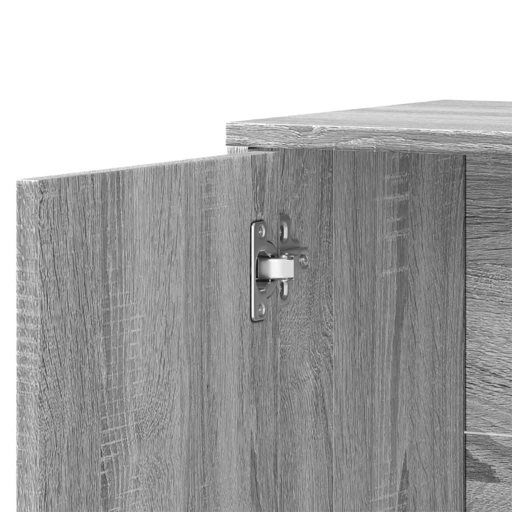 skænke 2 stk. 60x31x70 cm konstrueret træ grå sonoma-eg