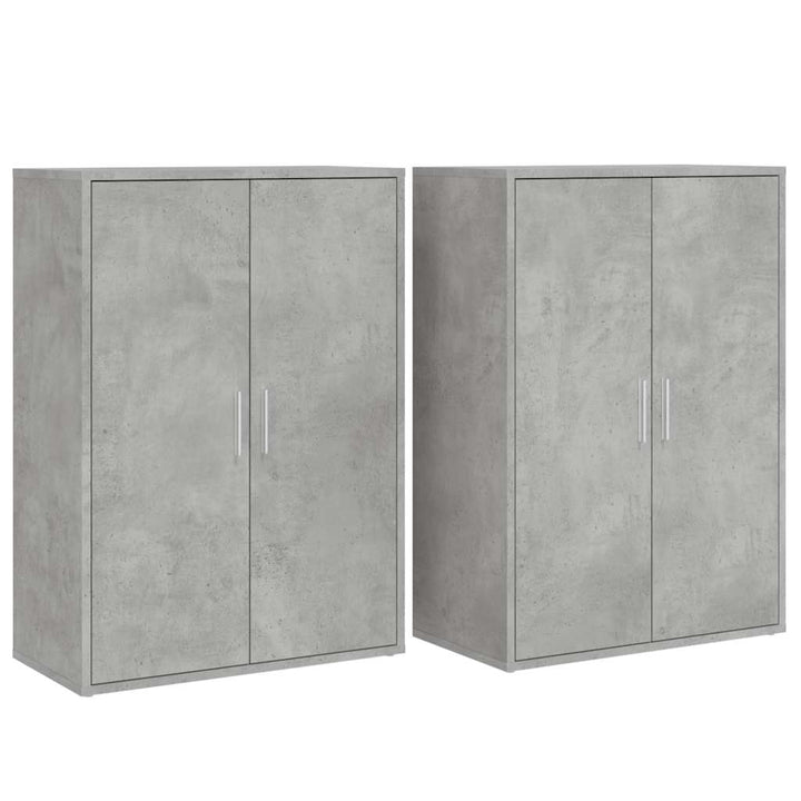 kommoder 2 stk. 60x31x84 cm konstrueret træ betongrå