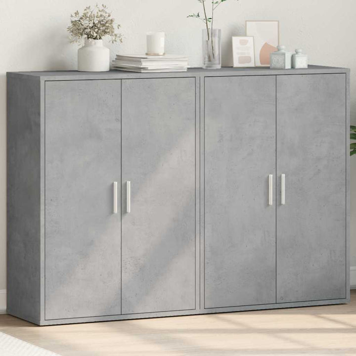 kommoder 2 stk. 60x31x84 cm konstrueret træ betongrå