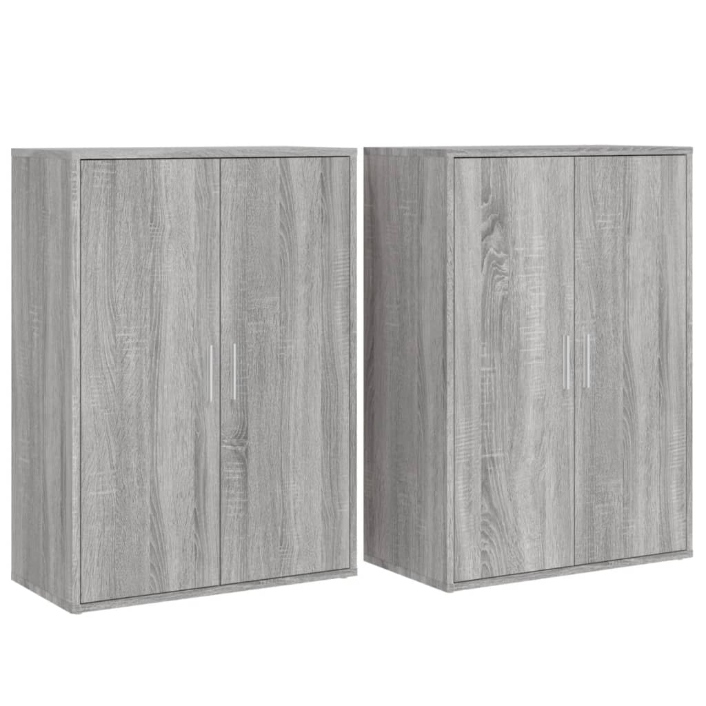 kommoder 2 stk. 60x31x84 cm konstrueret træ grå sonoma-eg