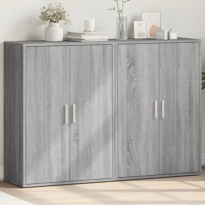 kommoder 2 stk. 60x31x84 cm konstrueret træ grå sonoma-eg