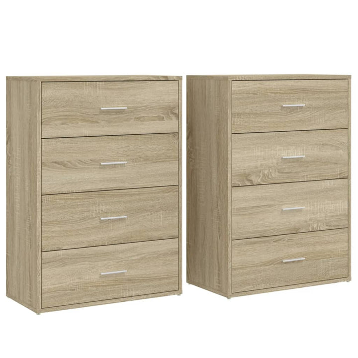 kommoder 2 stk. 60x31x84 cm konstrueret træ sonoma-eg