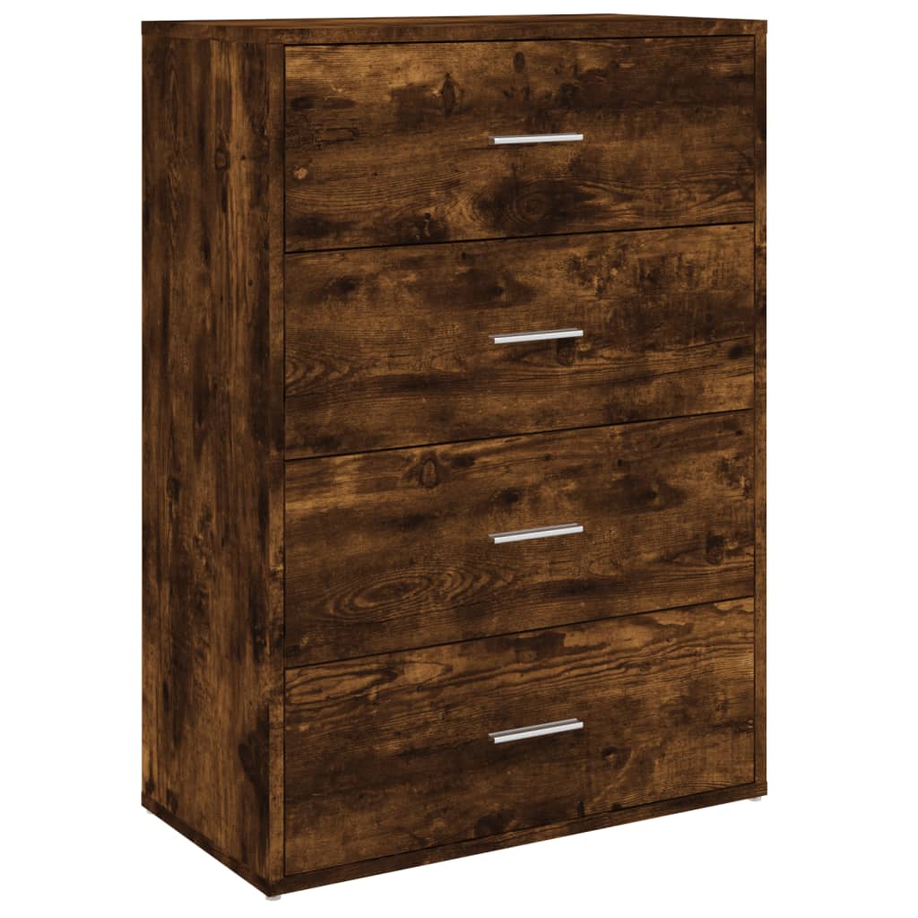 kommoder 2 stk. 60x31x84 cm konstrueret træ røget egetræsfarve