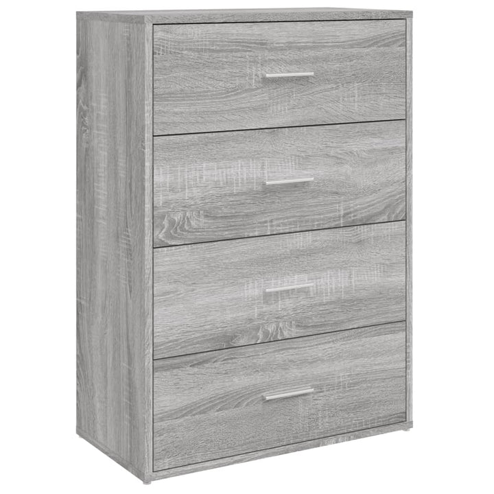 kommoder 2 stk. 60x31x84 cm konstrueret træ grå sonoma-eg