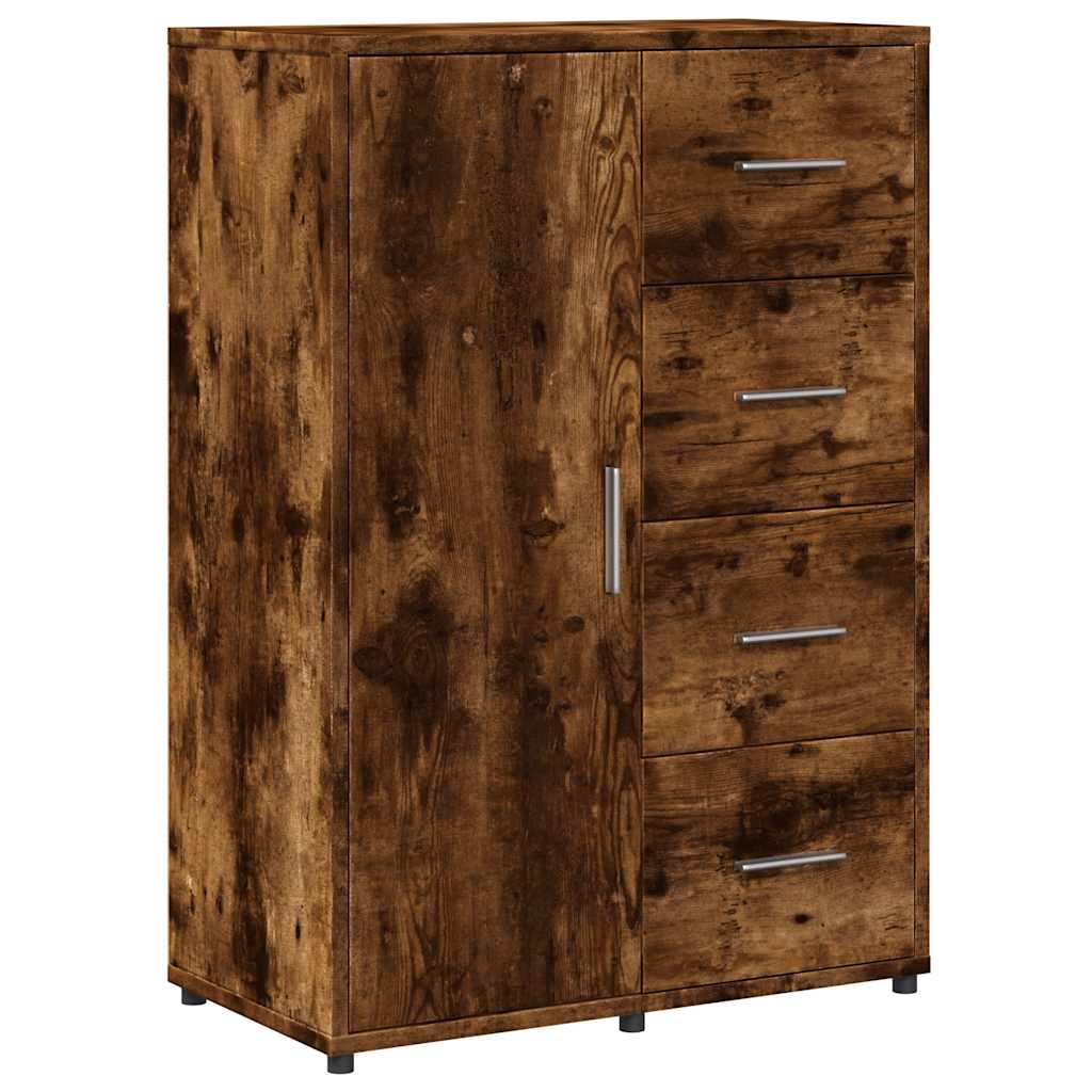 kommoder 2 stk. 60x31x84 cm konstrueret træ røget egetræsfarve