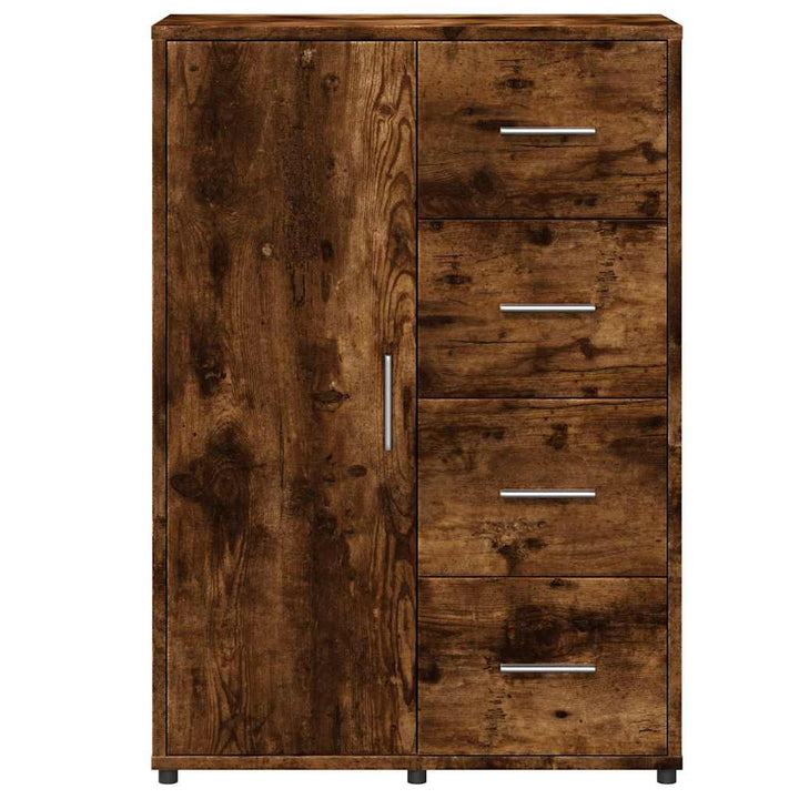 kommoder 2 stk. 60x31x84 cm konstrueret træ røget egetræsfarve