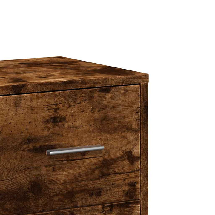 kommoder 2 stk. 60x31x84 cm konstrueret træ røget egetræsfarve