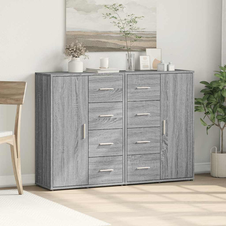 kommoder 2 stk. 60x31x84 cm konstrueret træ grå sonoma-eg
