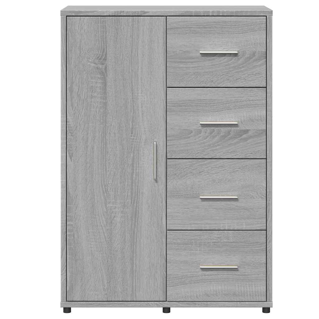 kommoder 2 stk. 60x31x84 cm konstrueret træ grå sonoma-eg