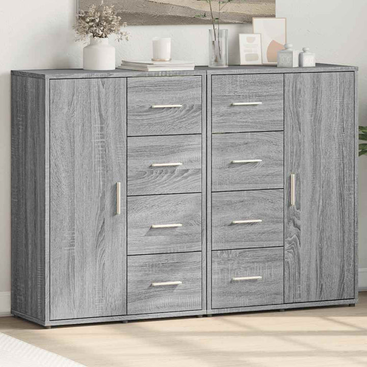 kommoder 2 stk. 60x31x84 cm konstrueret træ grå sonoma-eg