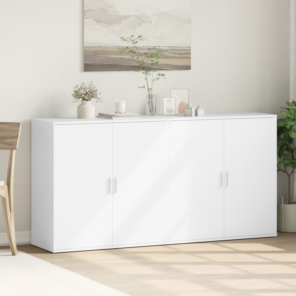 skænke 2 stk. 79x38x80 cm konstrueret træ hvid