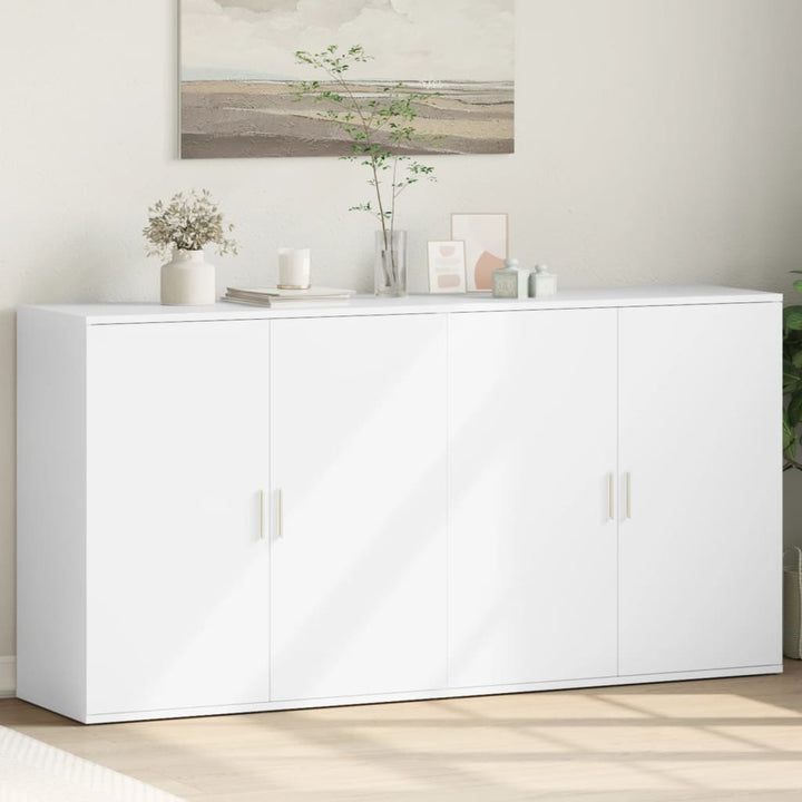 skænke 2 stk. 79x38x80 cm konstrueret træ hvid