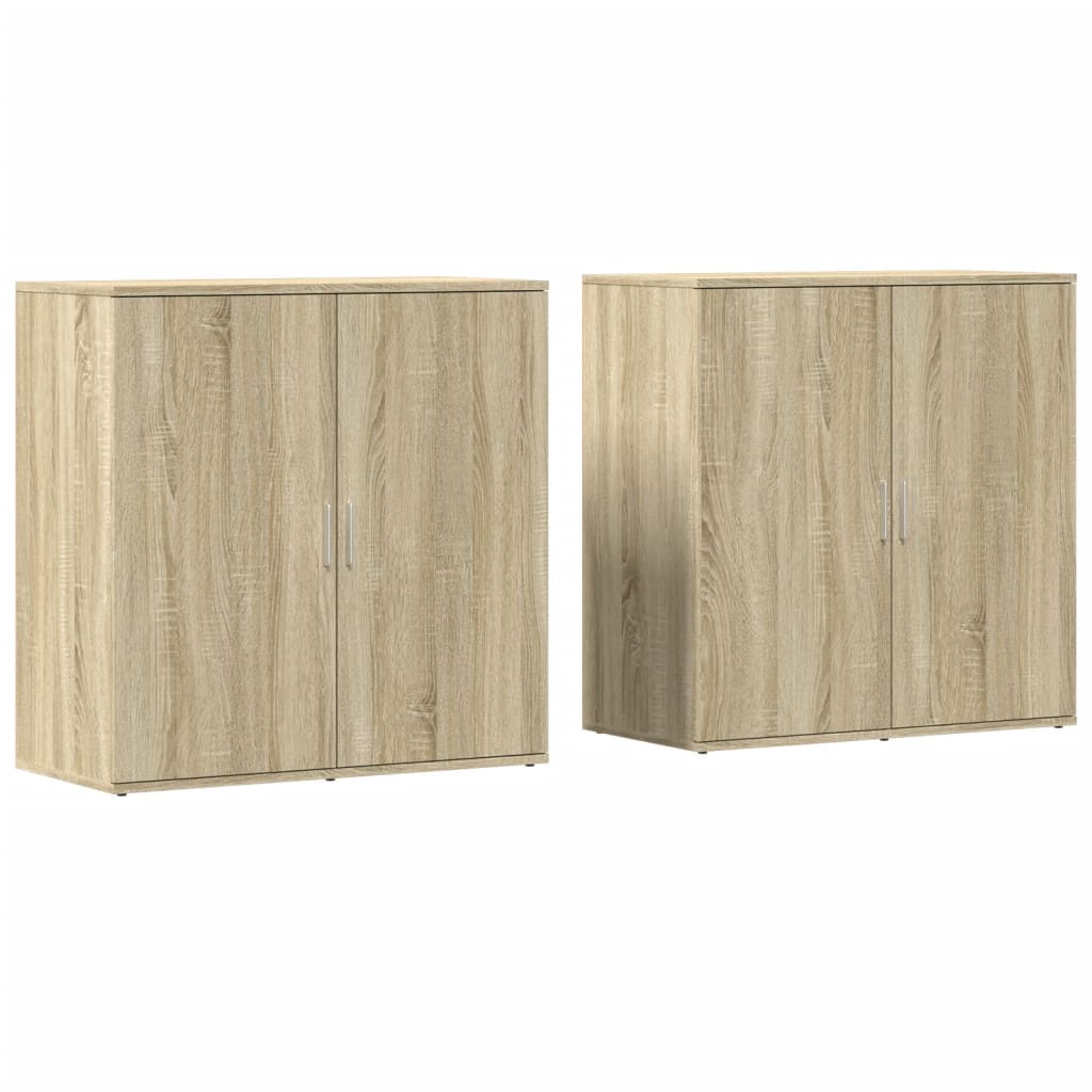 skænke 2 stk. 79x38x80 cm konstrueret træ sonoma-eg