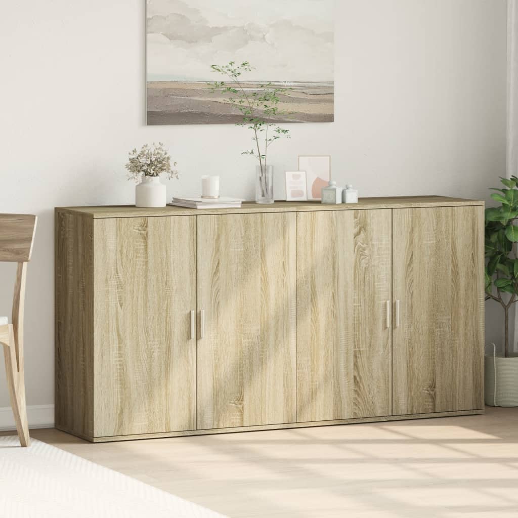 skænke 2 stk. 79x38x80 cm konstrueret træ sonoma-eg
