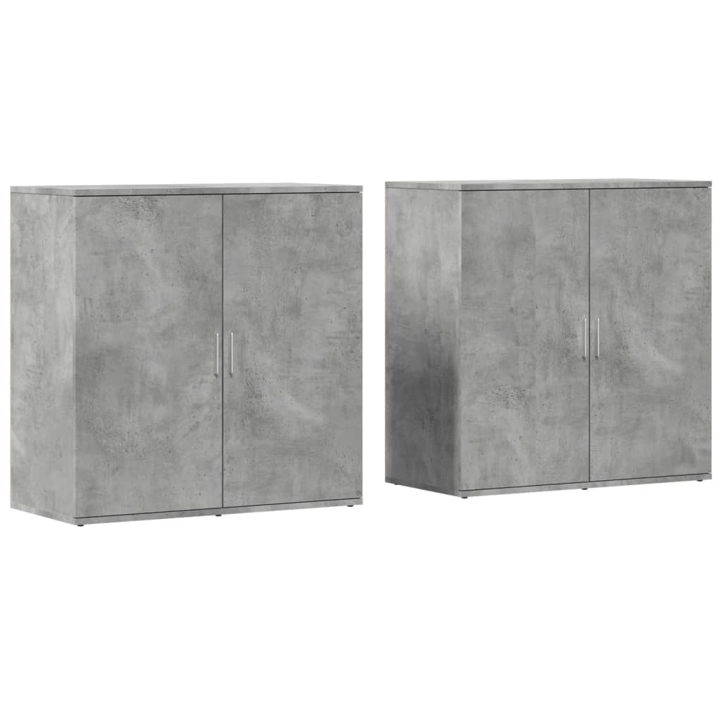 skænke 2 stk. 79x38x80 cm konstrueret træ betongrå