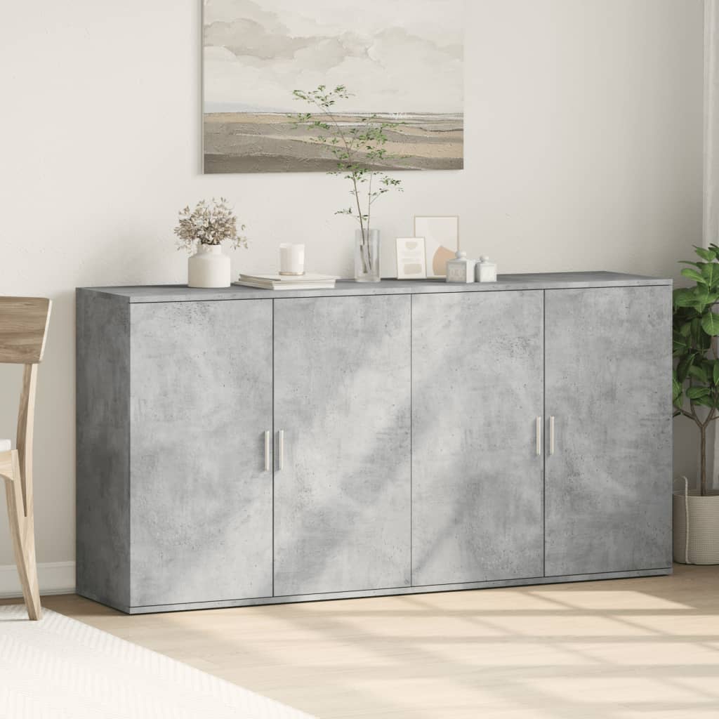 skænke 2 stk. 79x38x80 cm konstrueret træ betongrå