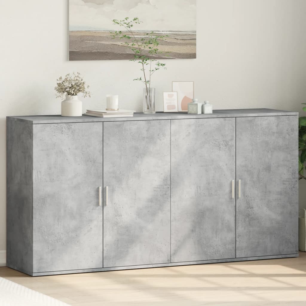 skænke 2 stk. 79x38x80 cm konstrueret træ betongrå