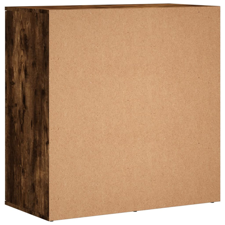 skænke 2 stk. 79x38x80 cm konstrueret træ røget egetræsfarve