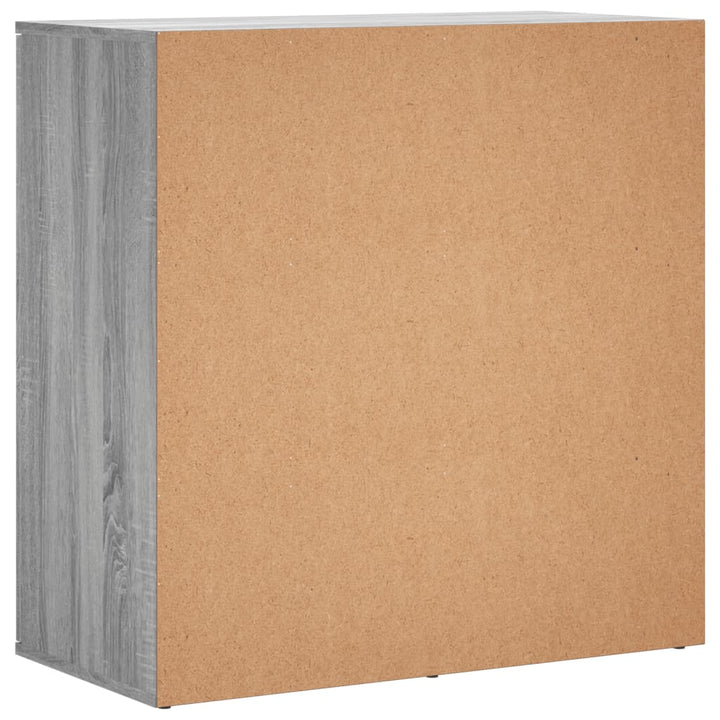 skænke 2 stk. 79x38x80 cm konstrueret træ grå sonoma-eg