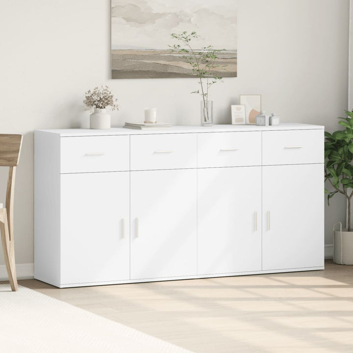 skænke 2 stk. 79x38x80 cm konstrueret træ hvid