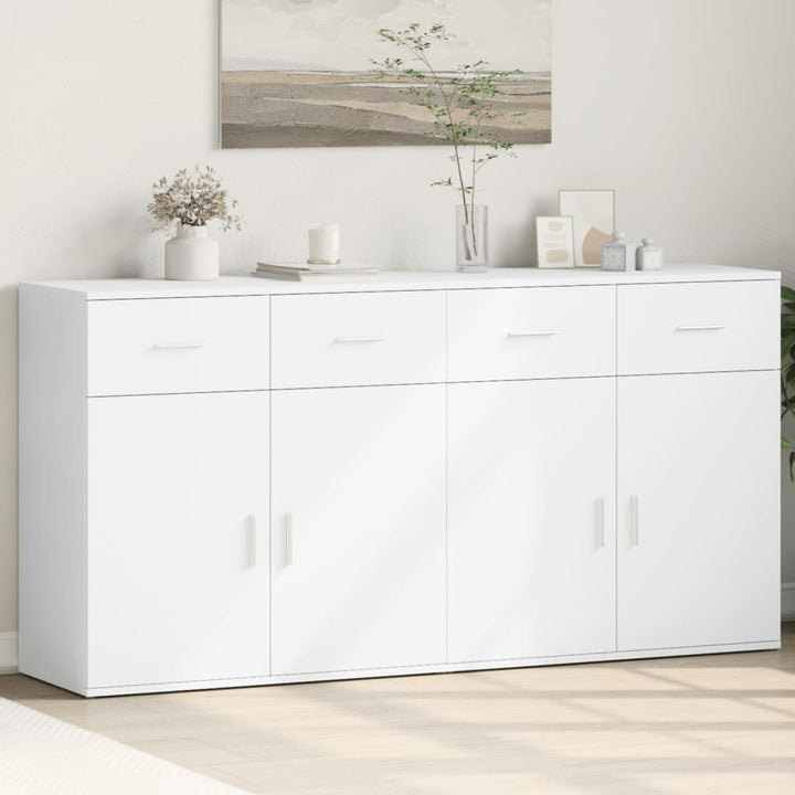 skænke 2 stk. 79x38x80 cm konstrueret træ hvid