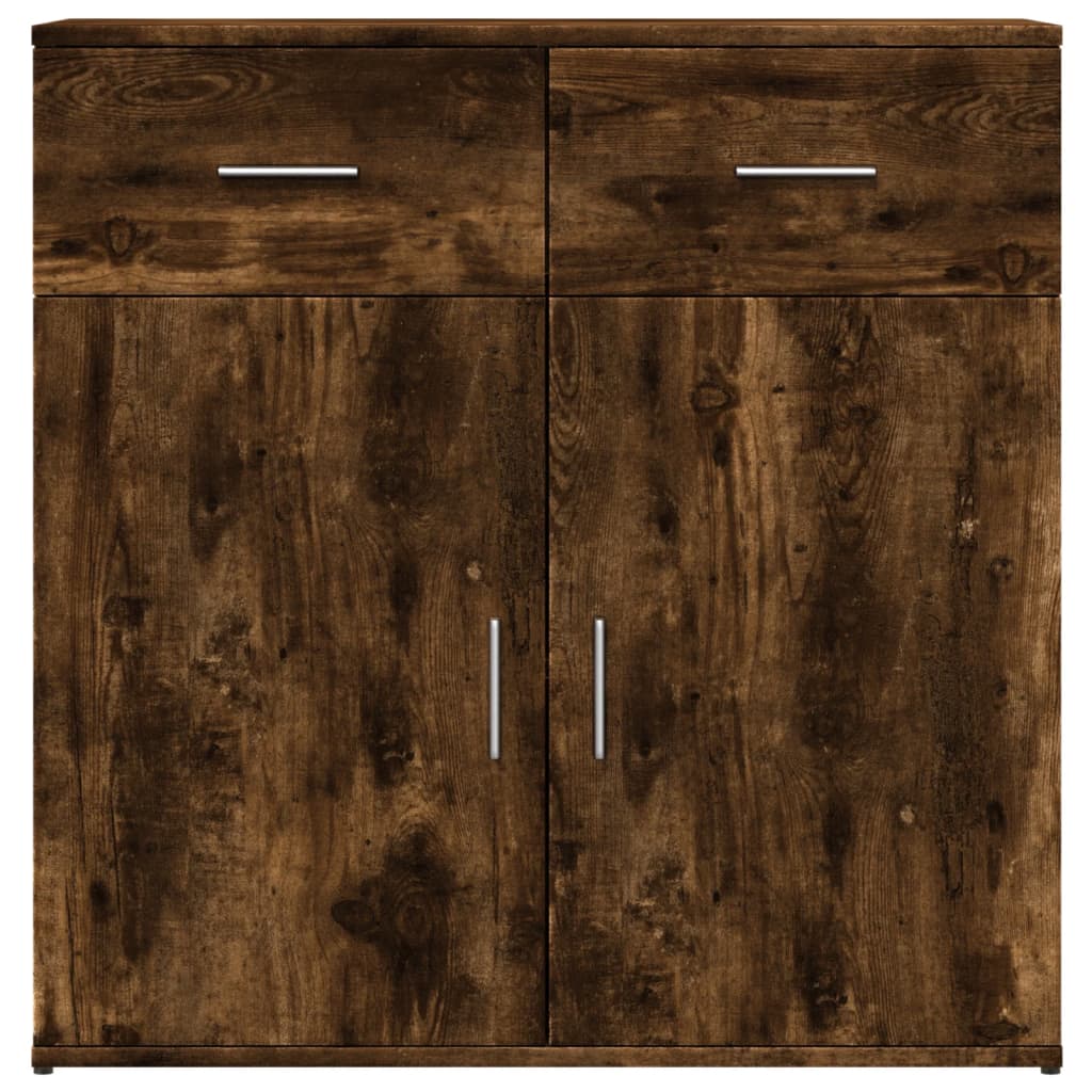 skænke 2 stk. 79x38x80 cm konstrueret træ røget egetræsfarve