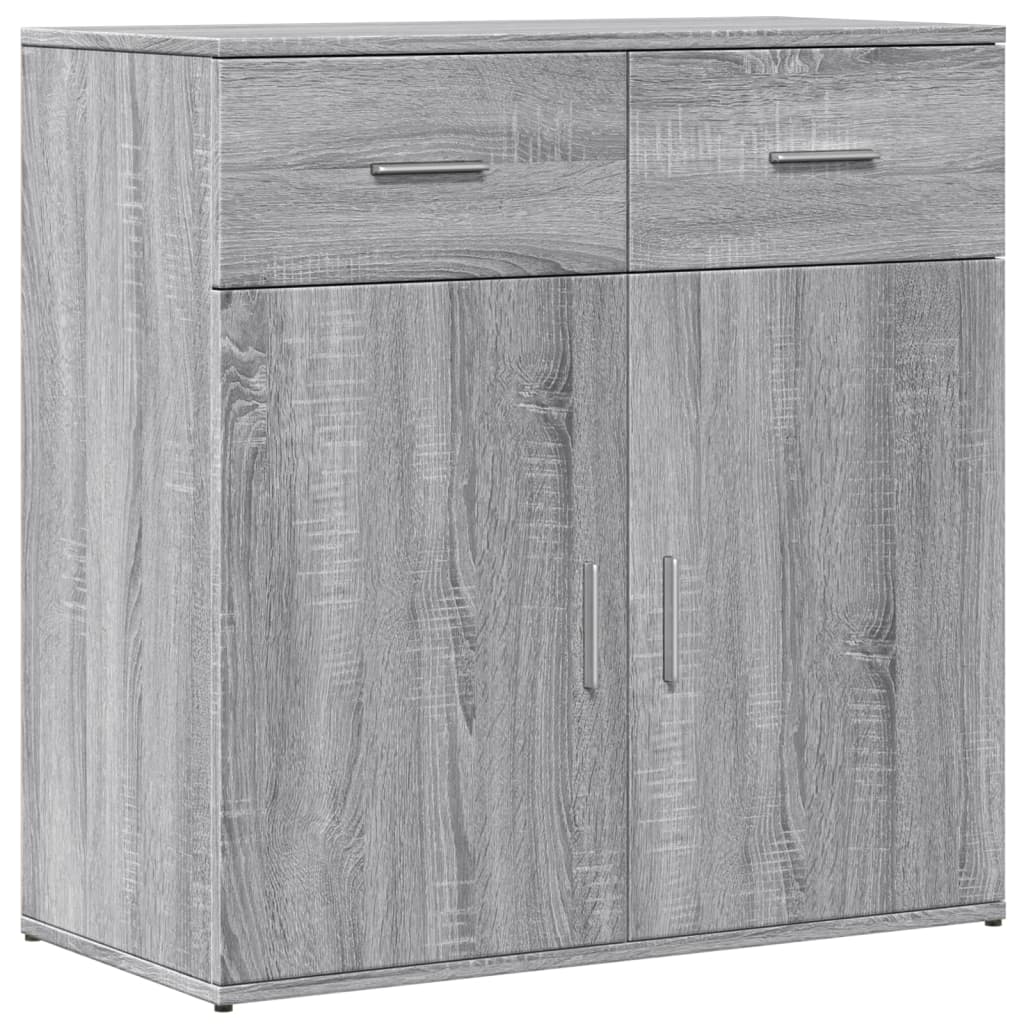 skænke 2 stk. 79x38x80 cm konstrueret træ grå sonoma-eg