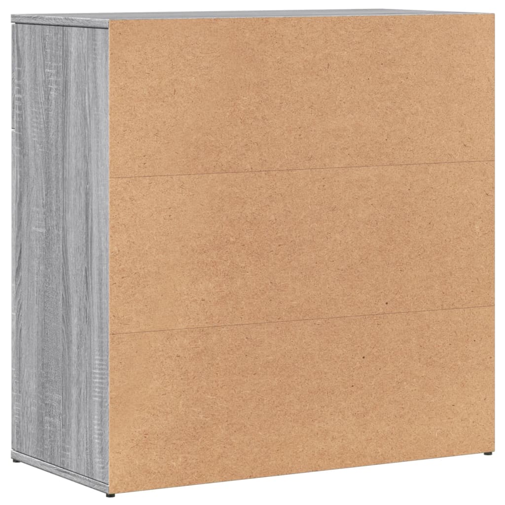 skænke 2 stk. 79x38x80 cm konstrueret træ grå sonoma-eg