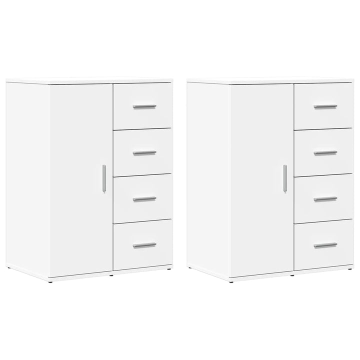 kommoder 2 stk. 59x39x80 cm konstrueret træ hvid