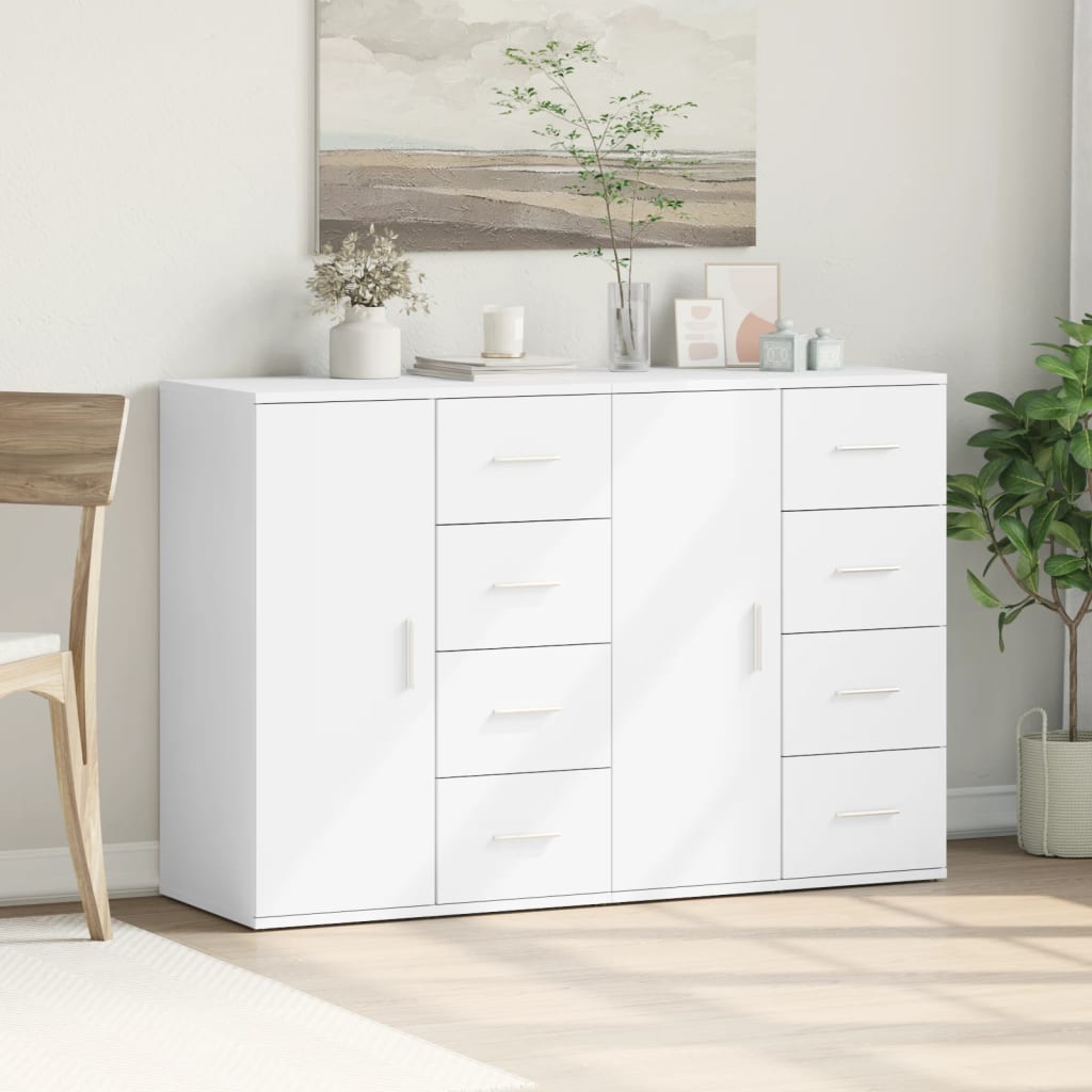 kommoder 2 stk. 59x39x80 cm konstrueret træ hvid
