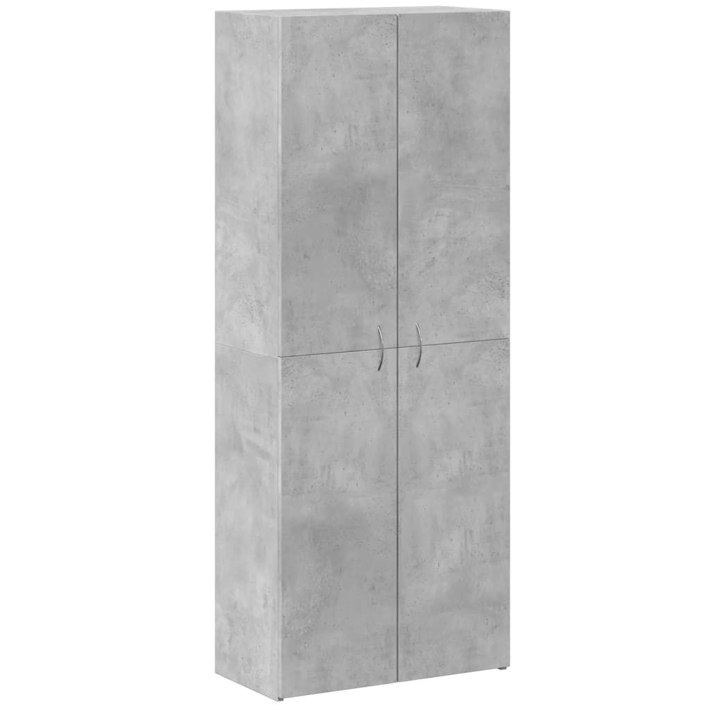 arkivskab 60x32x153 cm konstrueret træ betongrå