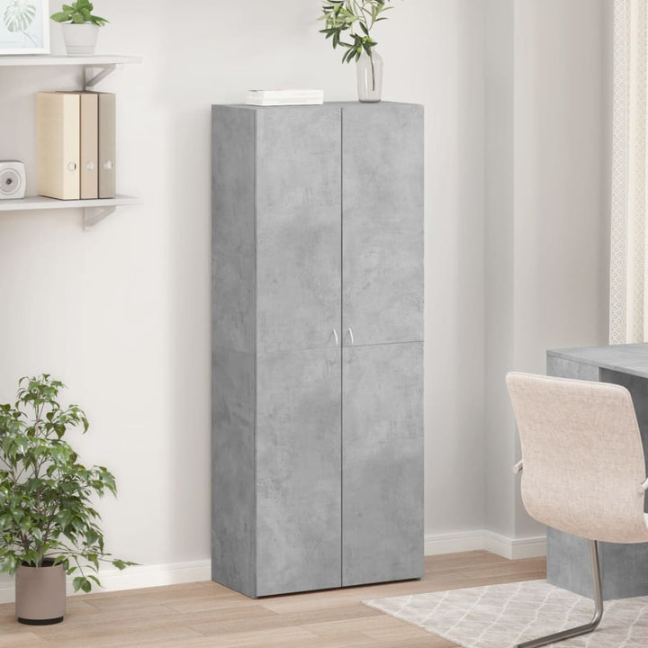 arkivskab 60x32x153 cm konstrueret træ betongrå