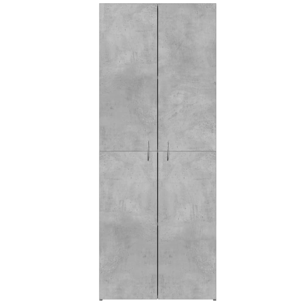 arkivskab 60x32x153 cm konstrueret træ betongrå