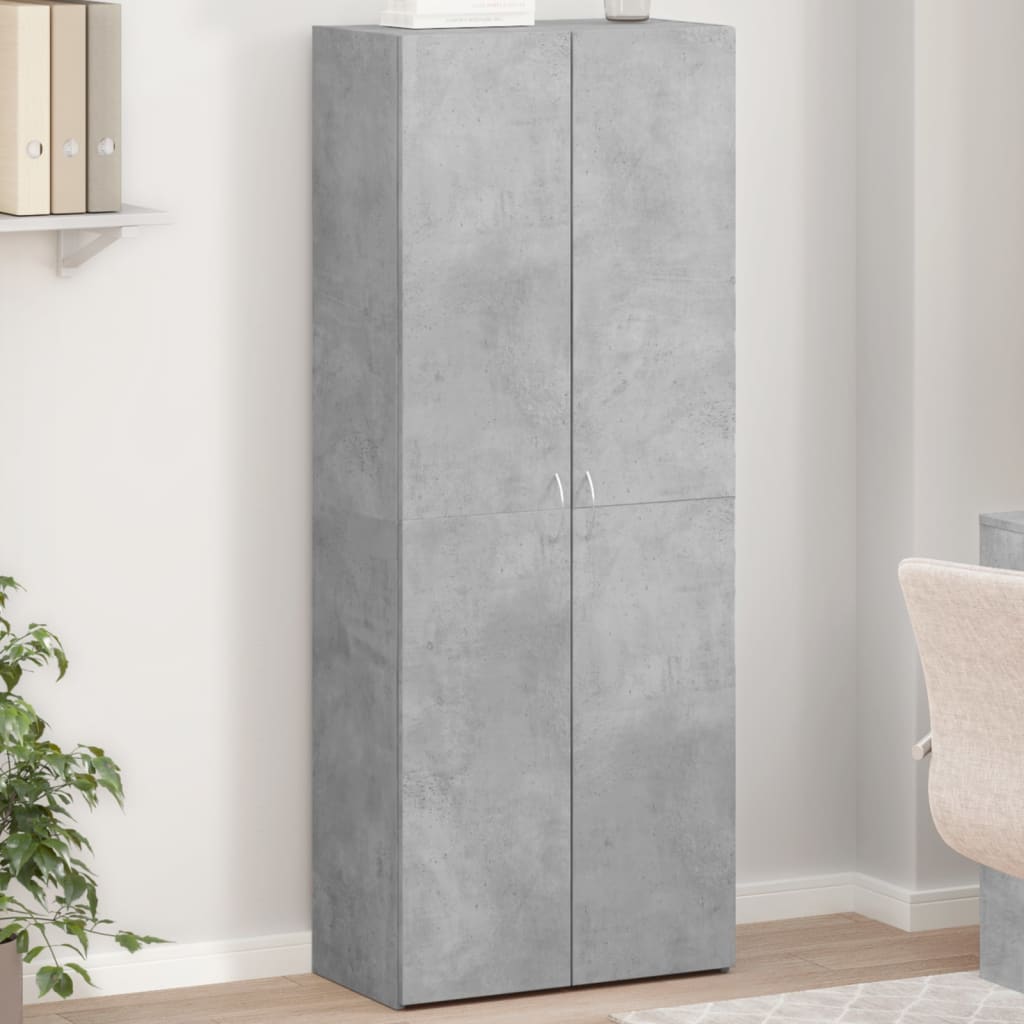 arkivskab 60x32x153 cm konstrueret træ betongrå
