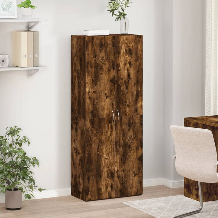 arkivskab 60x32x153 cm konstrueret træ røget egetræsfarve