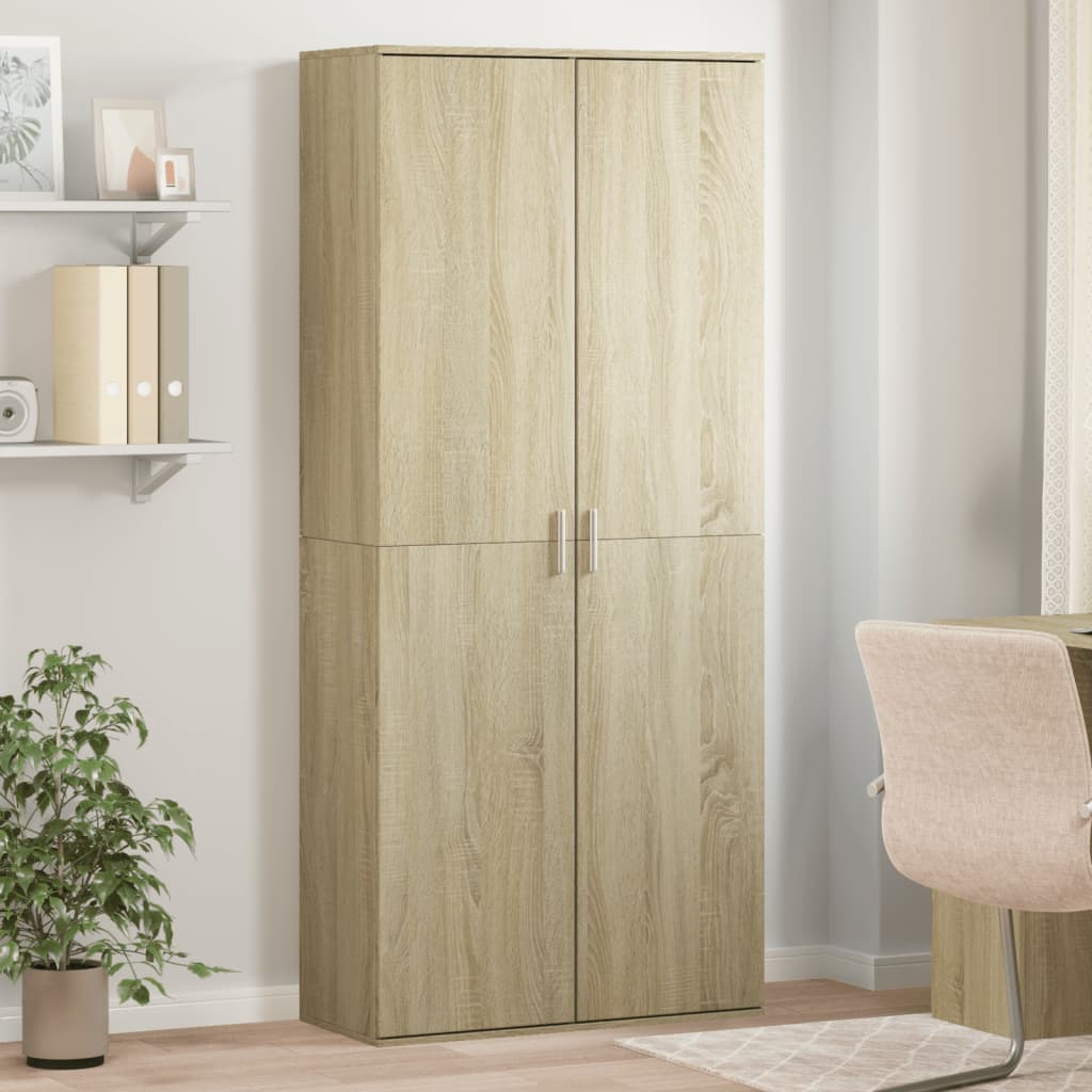 højskab 80x35x180 cm konstrueret træ sonoma-eg