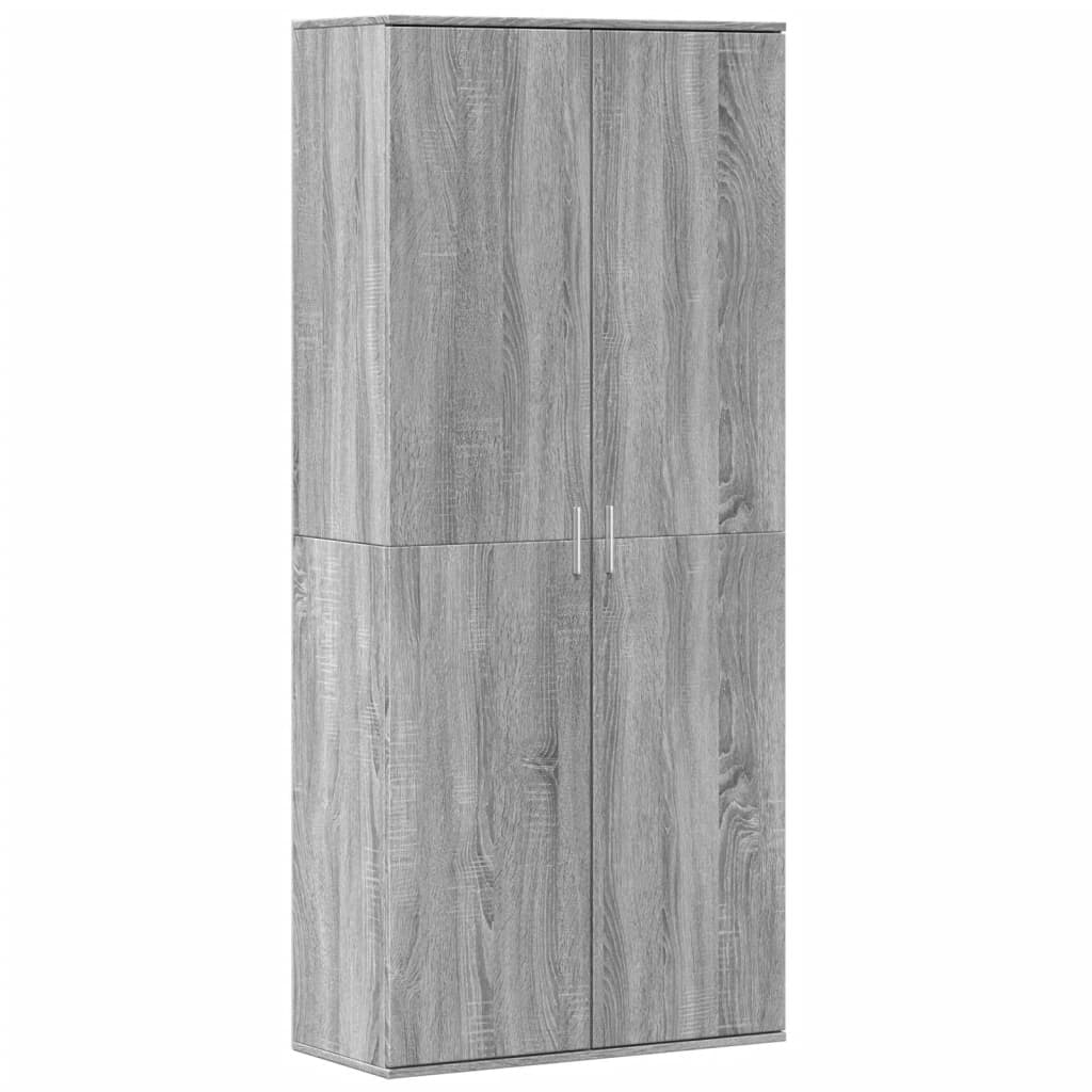 højskab 80x35x180 cm konstrueret træ grå sonoma-eg