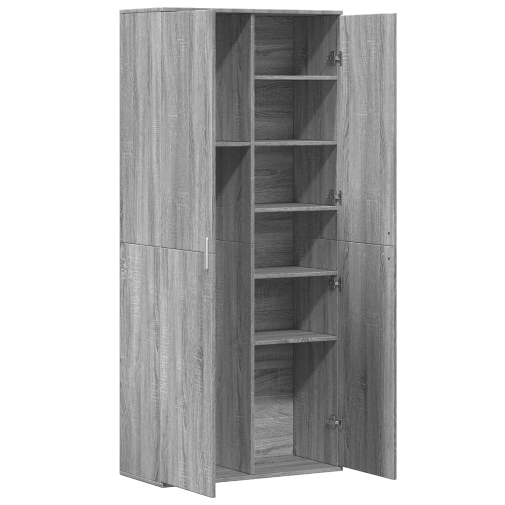 højskab 80x35x180 cm konstrueret træ grå sonoma-eg