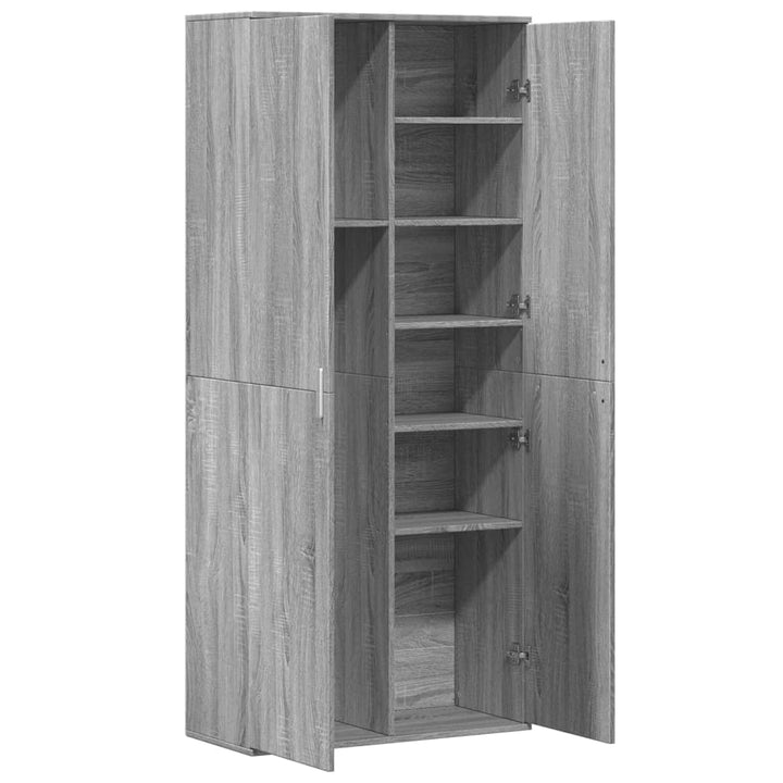 højskab 80x35x180 cm konstrueret træ grå sonoma-eg