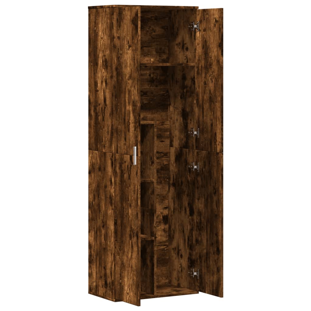 højskab 60x35x180 cm konstrueret træ røget egetræsfarve