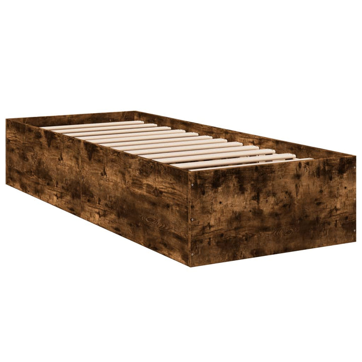 sengeramme 75x190 cm uden madras konstrueret træ røget eg