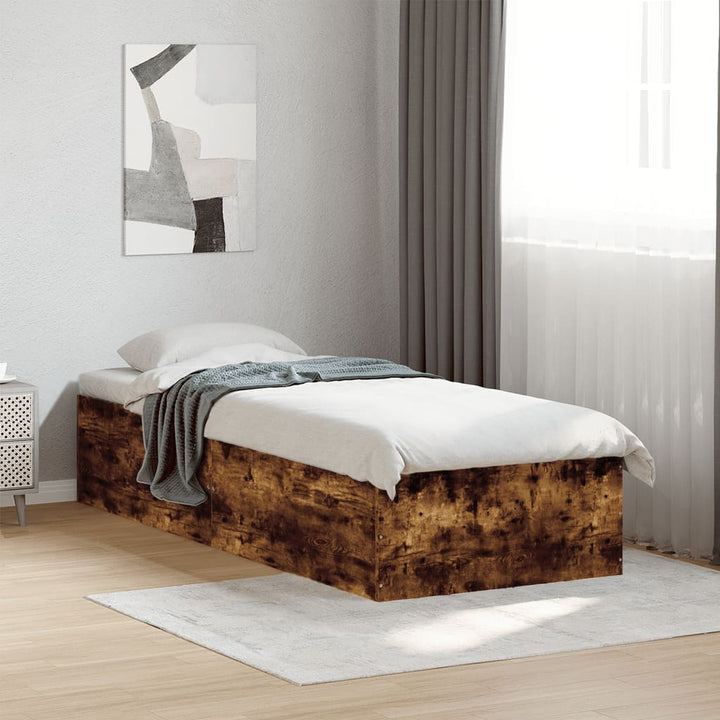 sengeramme 75x190 cm uden madras konstrueret træ røget eg