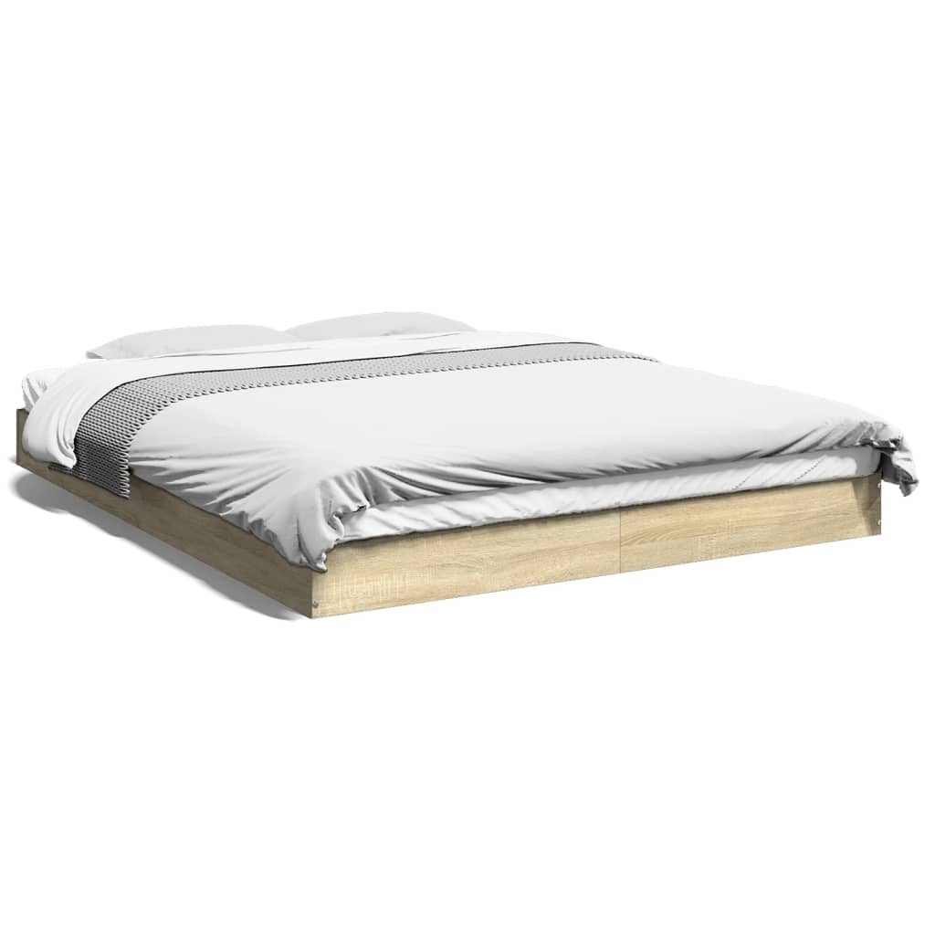sengeramme 160x200 cm uden madras konstrueret træ sonoma-eg