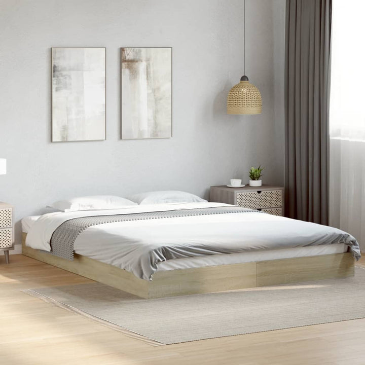 sengeramme 160x200 cm uden madras konstrueret træ sonoma-eg
